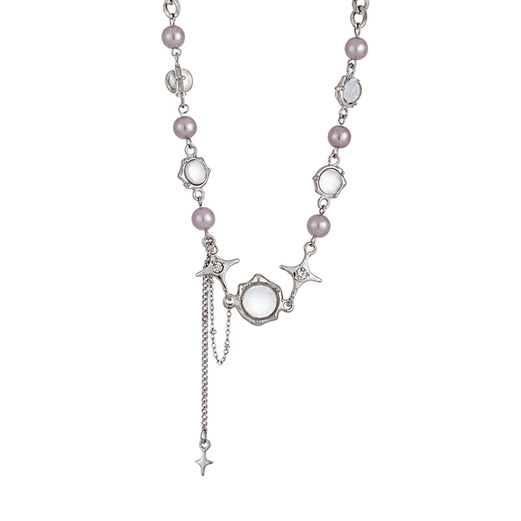 Lilac Orbit Necklace in Silver and Purple