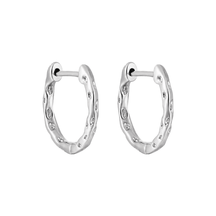 Soft Orbit Huggie Earrings in Silver