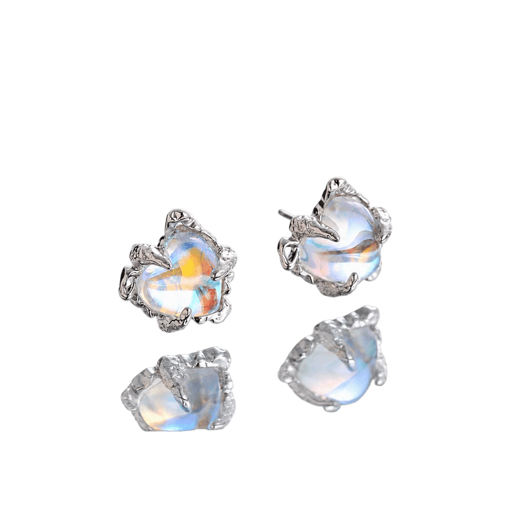 Starlight Cluster Earrings in Silver and White