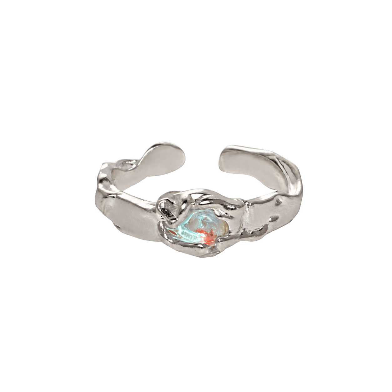 Aqua Current Ring in Silver and Blue
