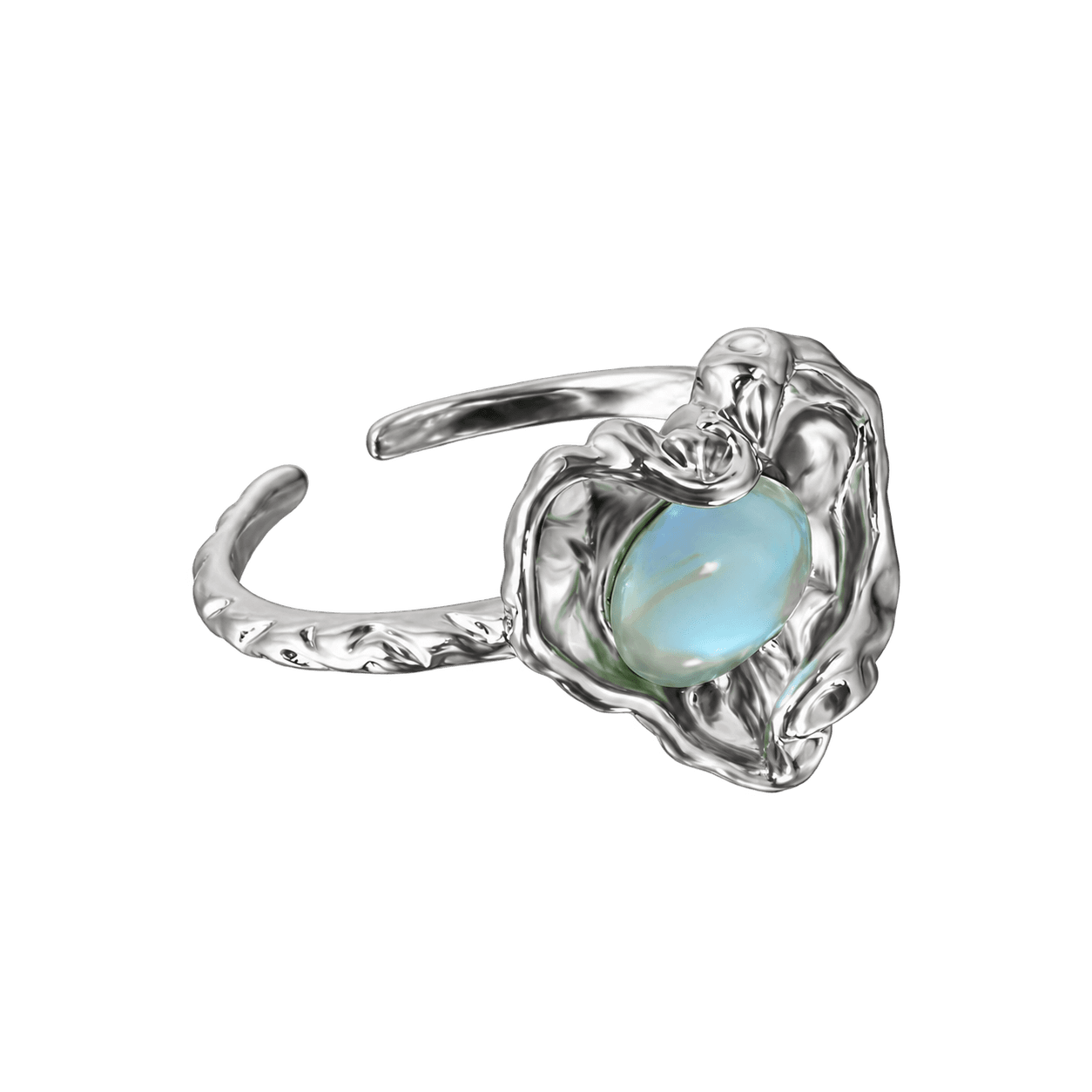 Ocean Embrace Ring in Silver and Blue