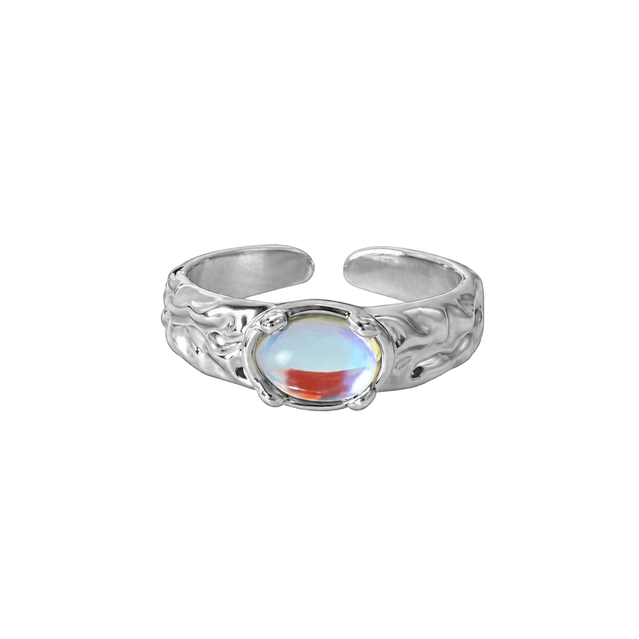 Opal Tide Ring in Silver and White