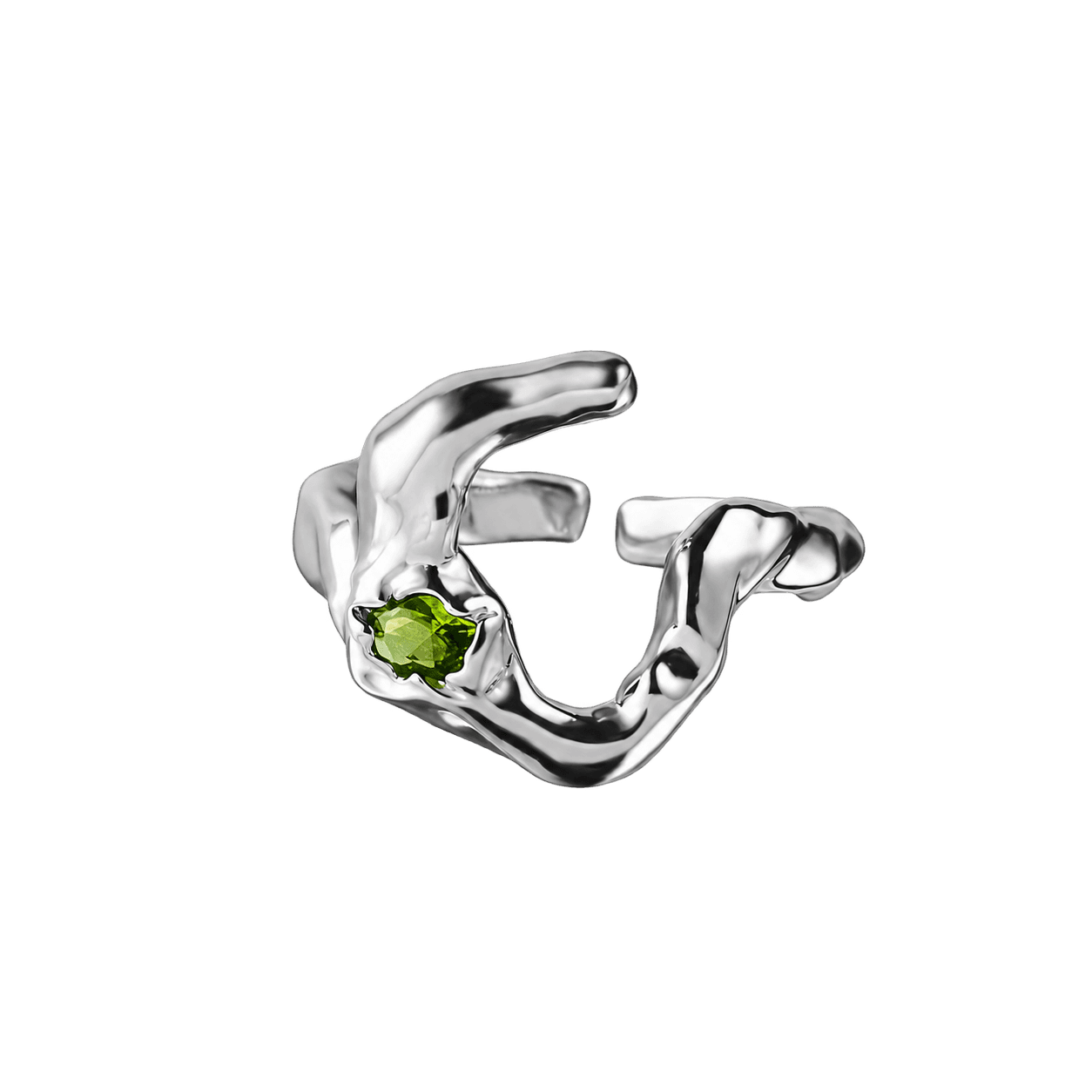 Green Vine Ring in Silver and Green