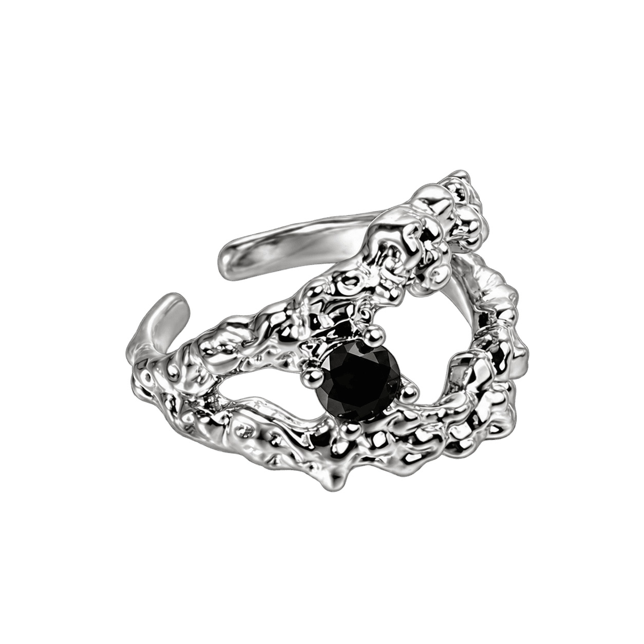 Midnight Relic Ring in Silver and Black