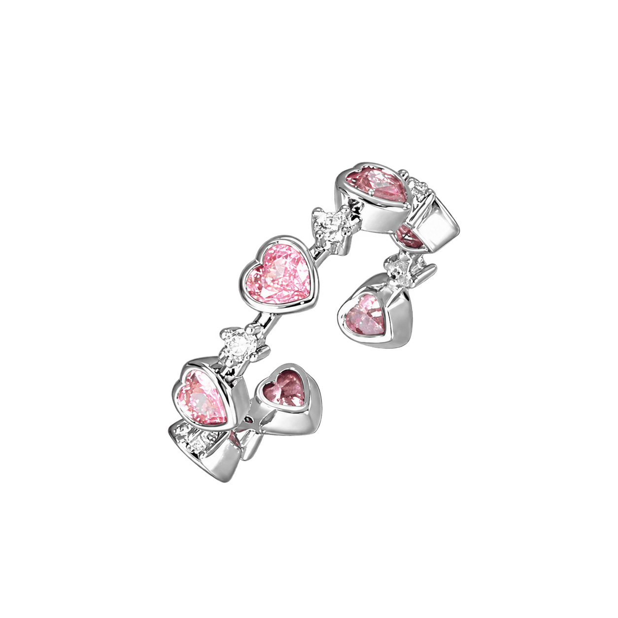 Pink Stardust Ring in Silver and Pink