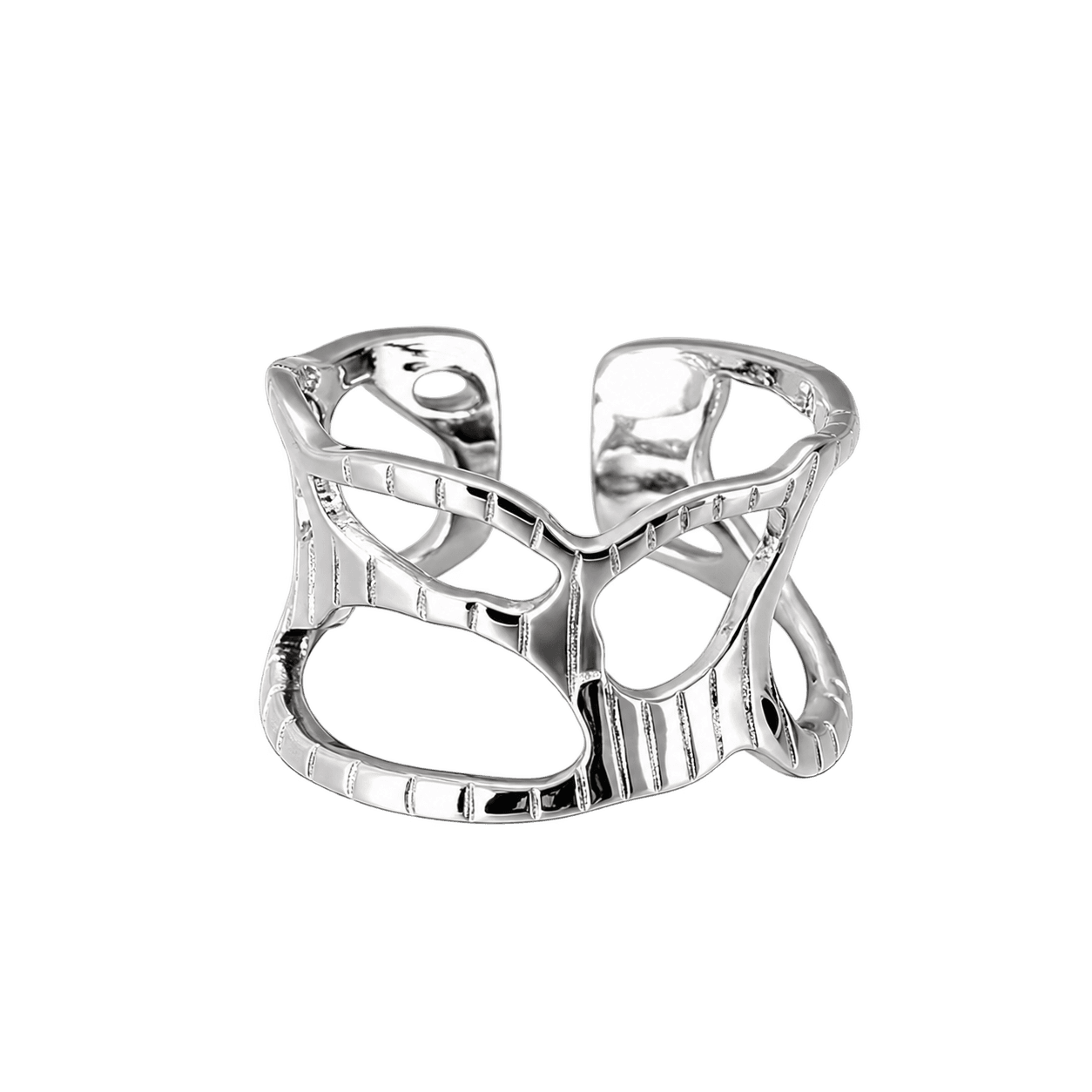 Mirrored Wave Ring in Silver