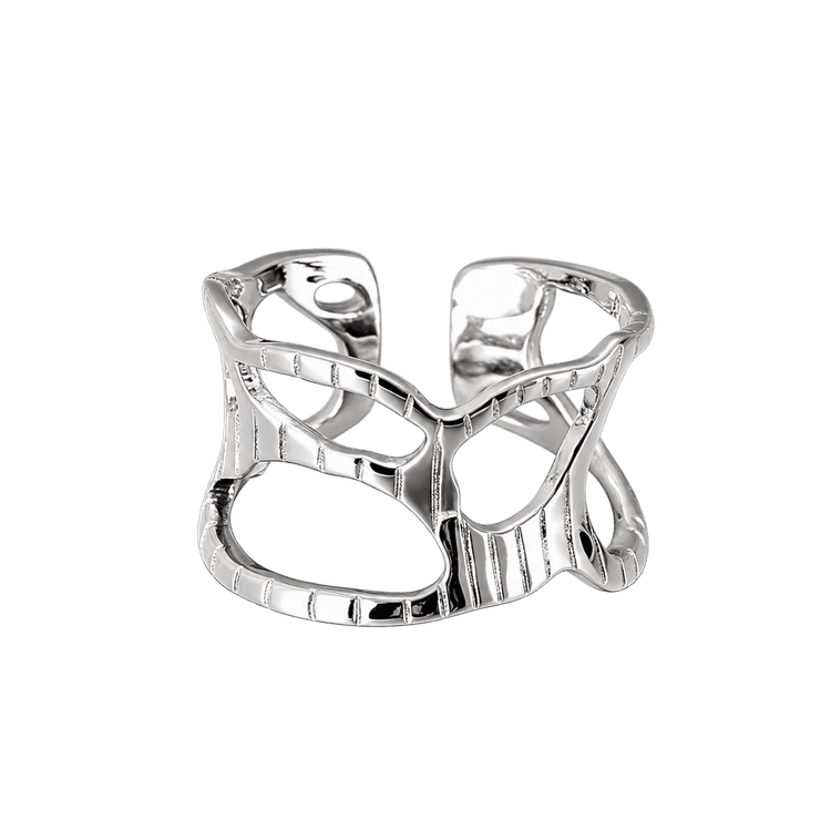 Mirrored Wave Ring in Silver