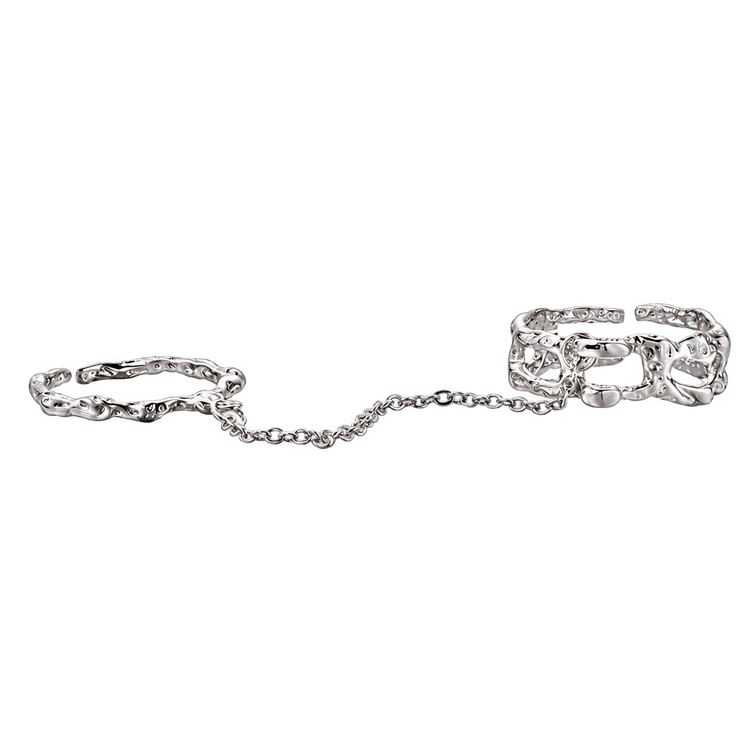 Silver Chain Link Ring in Silver