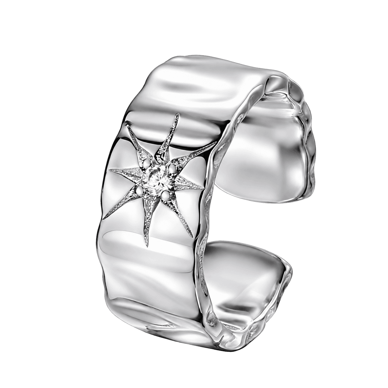 Starlight Band Ring in Silver and White