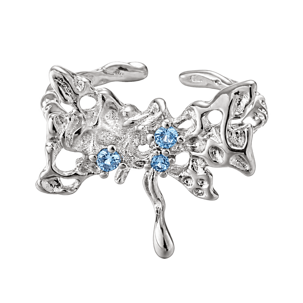 Blue Blossom Ring in Silver and Blue