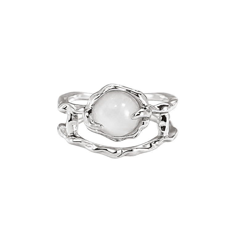 Pearl Glow Ring in Silver and White