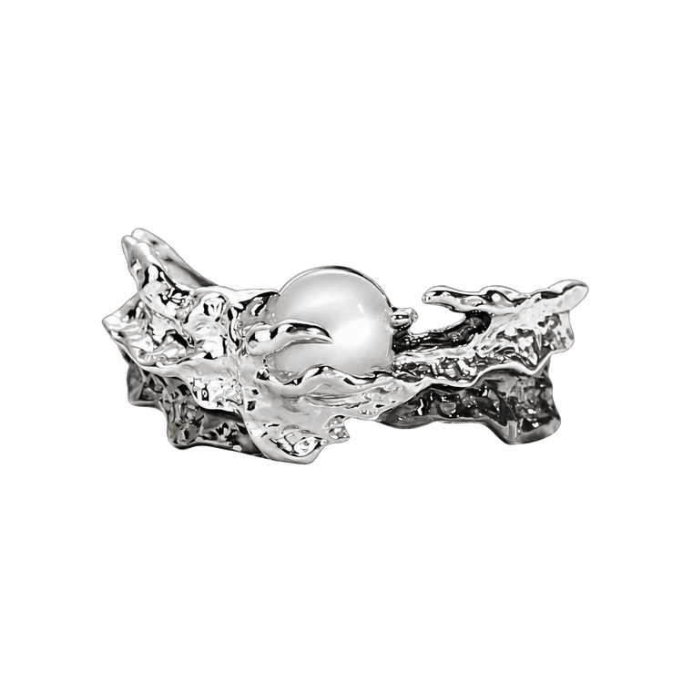 Pearl Drift Ring in Silver and White