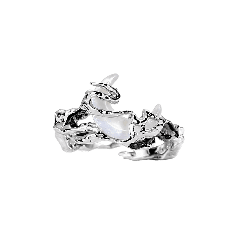 Layered Current Ring in Silver